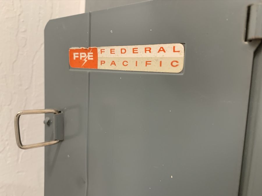 Federal Pacific electrical service panel in a San Francisco home.