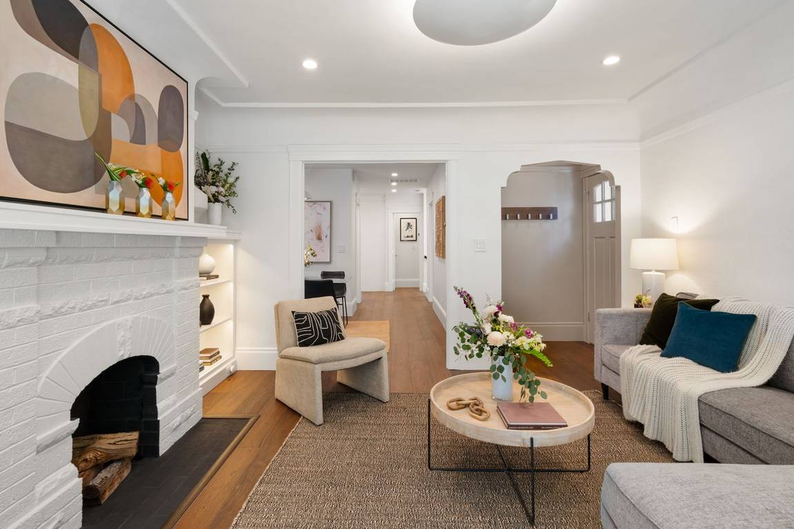 Living room looking toward entry at 758 Monterey Boulevard